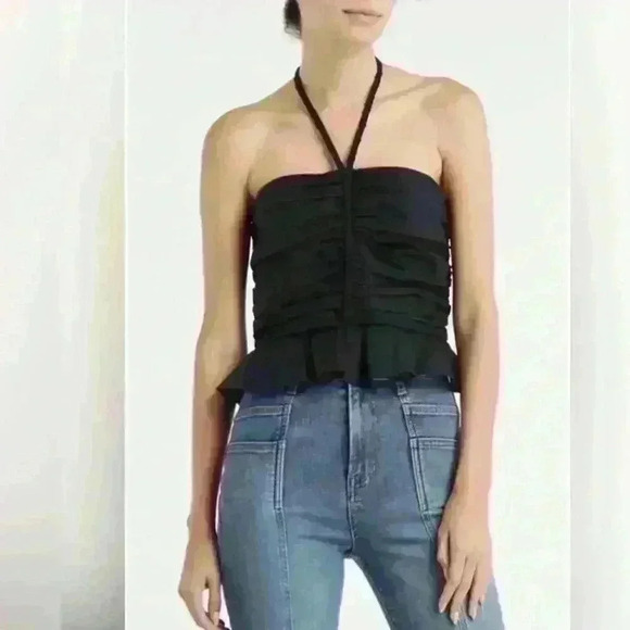 NEW! Veronica Beard Arienne Ruched Top in Navy. - Picture 1 of 10